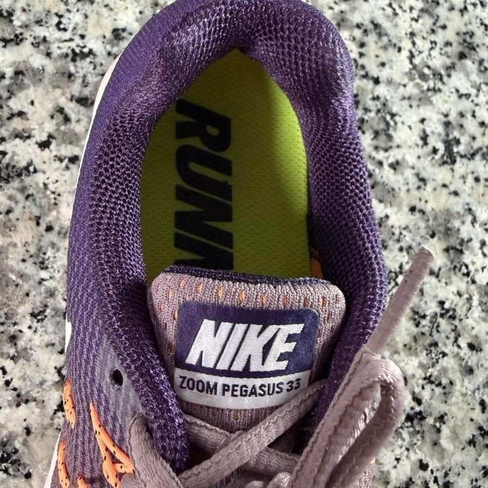 Nike Zoom Pegasus 33 Purple Orange Running Sneaker Shoe W6.5 831356 - Picture 6 of 7